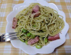枝豆のペペロンチーノ